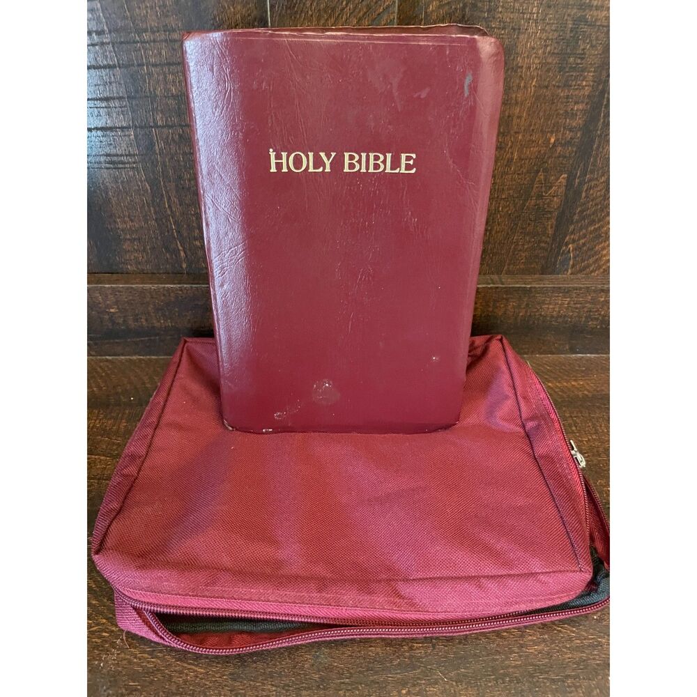 Thomas Nelson NKJV Holy Bible Giant Print Reference 993BG Burgundy 1994 w Case